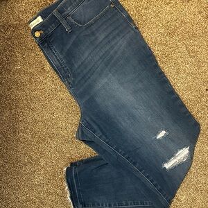 Madewell Dark Blue Distressed Skinny Jeans